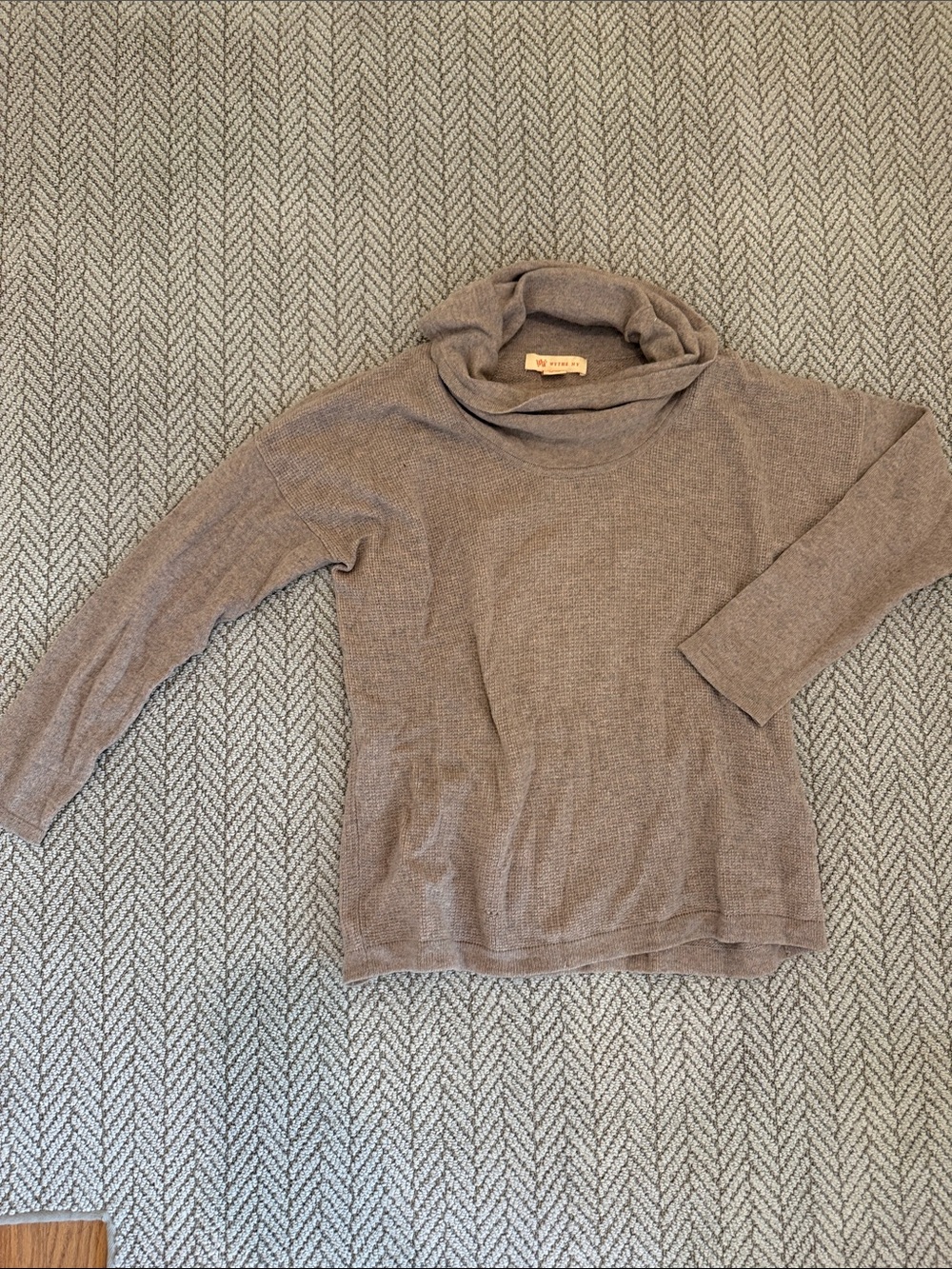Wythe NY Taupe Cowl Neck Cashmere Sweater